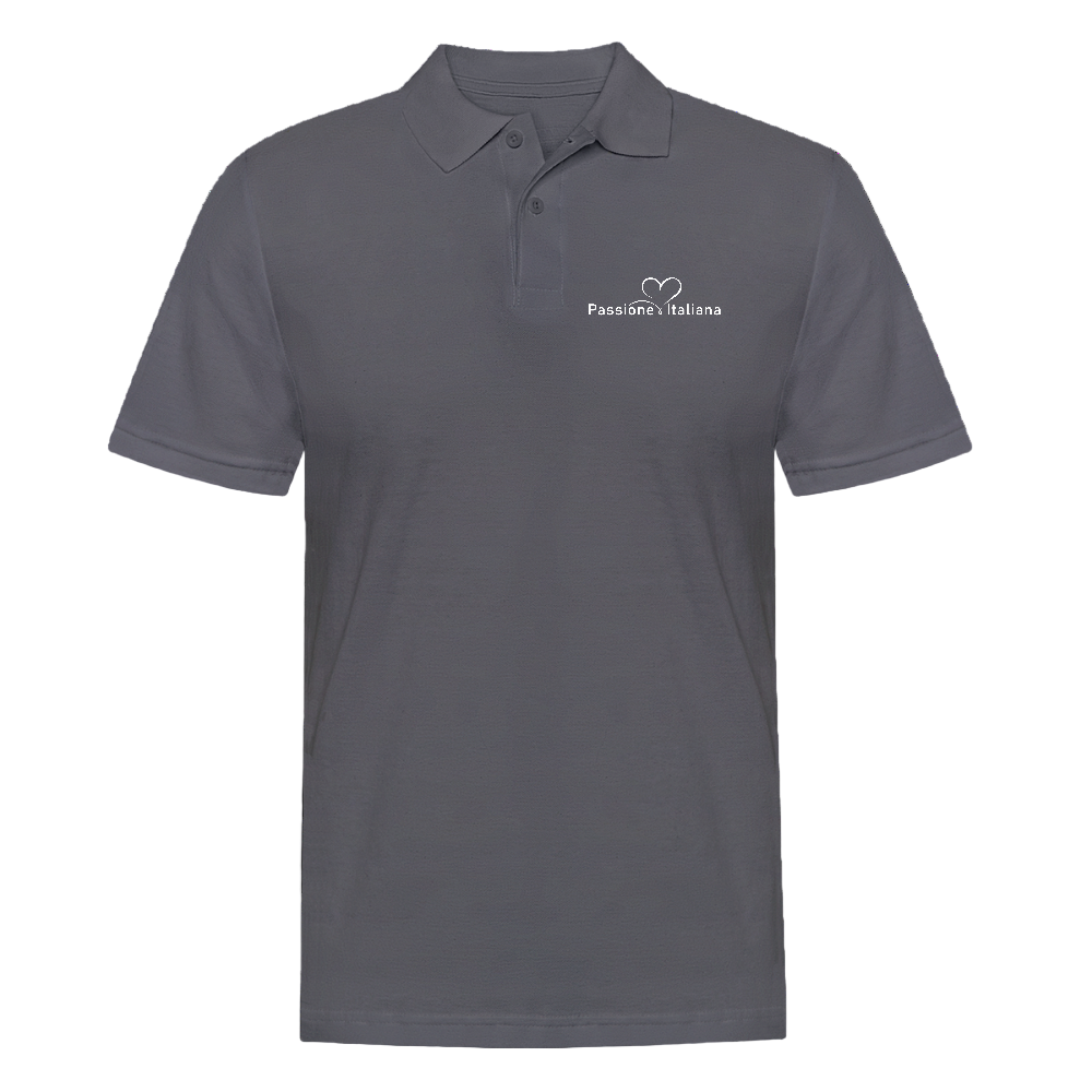 „Passione Italiana Polo-Shirt – Workwear mit mediterranem Flair und dezentem Markenlogo - Anthrazit