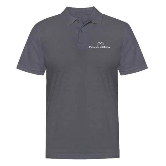 „Passione Italiana Polo-Shirt – Workwear mit mediterranem Flair und dezentem Markenlogo - Anthrazit