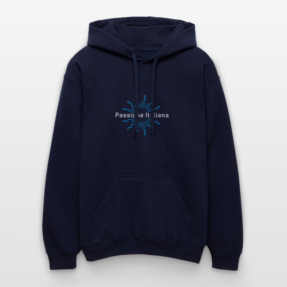 Hoodie mit Kängurutasche und visuellem Statement – Passione Italiana Edition - Navy