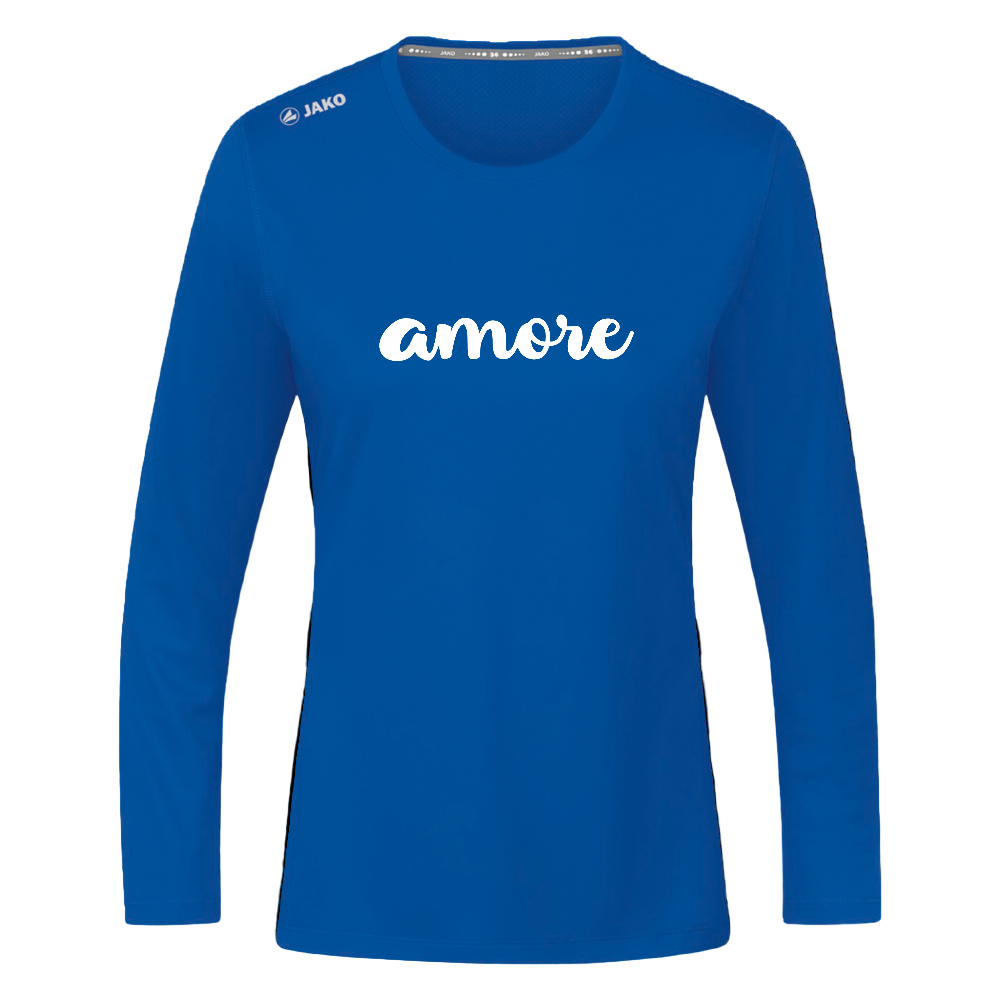 Langarmshirt aus 100 % Polyester mit Mesh-Rücken und „amore“-Typografie – Teil der Passione Italiana Kollektion

 - Royalblau