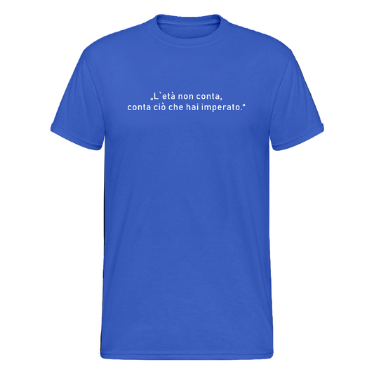 Gildan Heavy T-Shirt mit inspirierendem Zitat über Lebenserfahrung und klassischem Schnitt - Königsblau