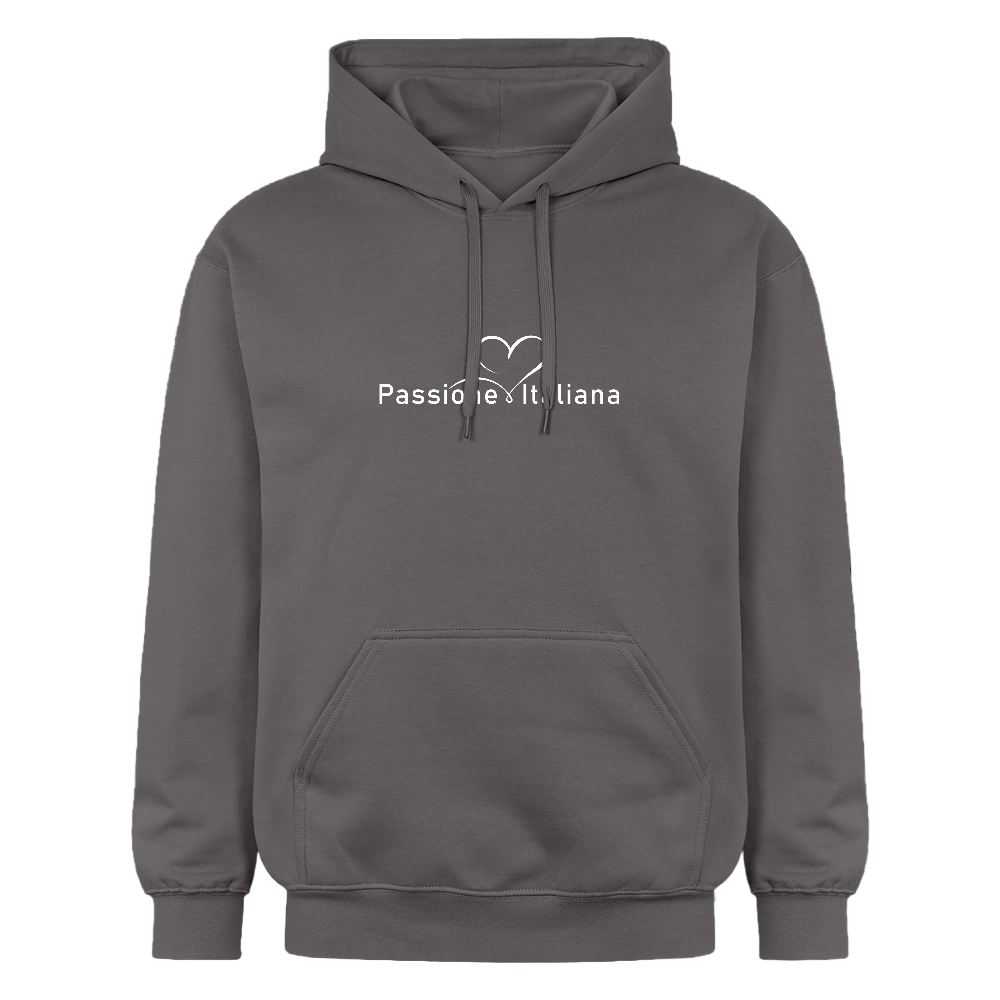 Unisex Kapuzenpullover mit elegantem Markenprint – aus Baumwolle und Polyester - Dunkelgrau