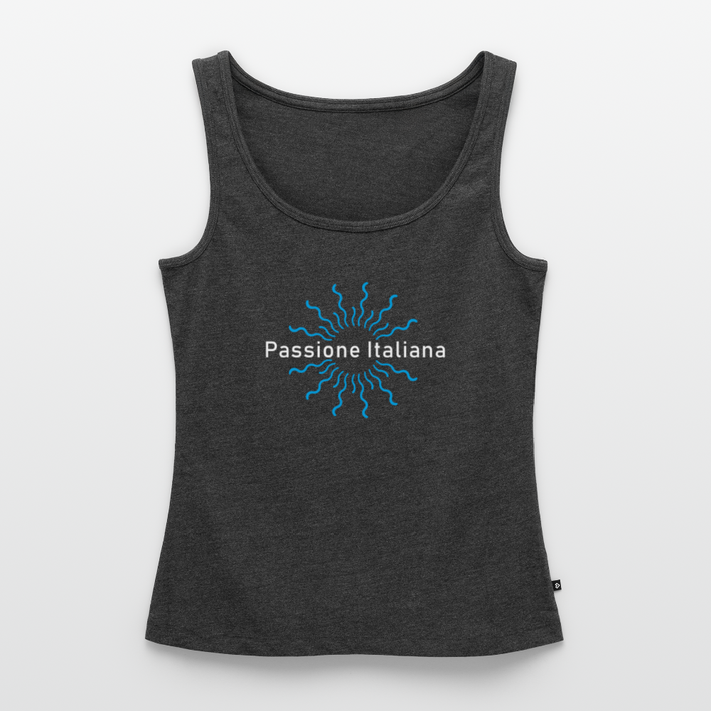 Fair produziertes Baumwoll-Tanktop mit italienischem Design und Scoop-Ausschnitt - Anthrazit meliert