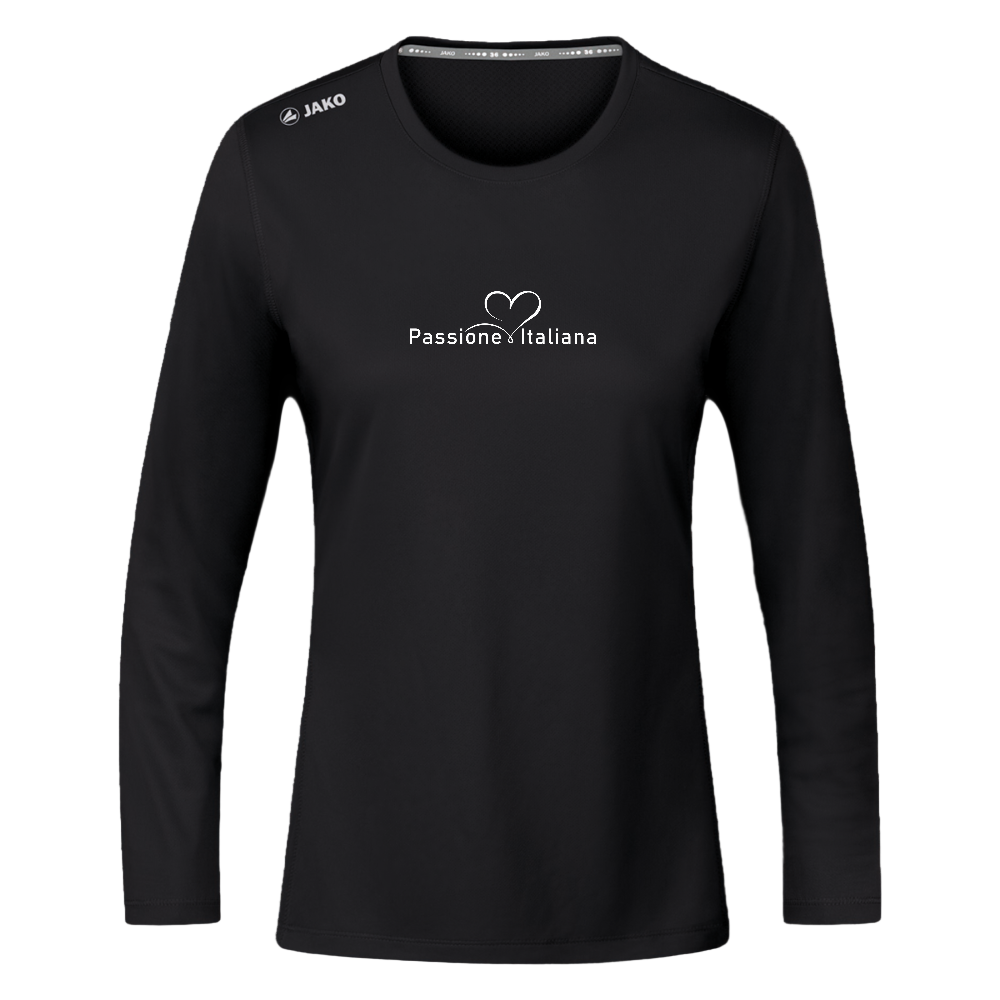 „JAKO Damen Longsleeve Run 2.0 – Schwarz mit Micro-Mesh-Rücken und Flatlock-Nähten“

