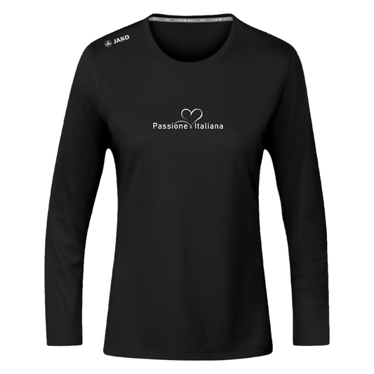 „JAKO Damen Longsleeve Run 2.0 – Schwarz mit Micro-Mesh-Rücken und Flatlock-Nähten“

