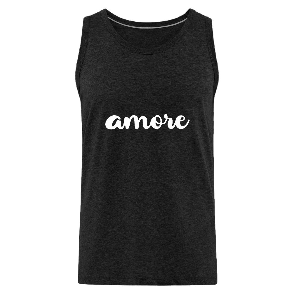 Premium Tank Top für Männer mit elegantem „amore“-Print – Teil der Passione Italiana Kollektion - Anthrazit