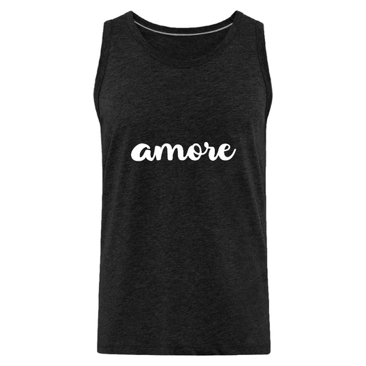 Premium Tank Top für Männer mit elegantem „amore“-Print – Teil der Passione Italiana Kollektion - Anthrazit