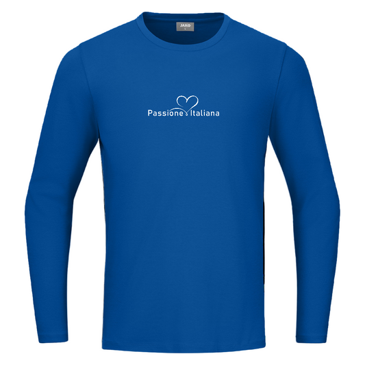 „JAKO Bio-Langarmshirt mit robustem Schnitt und nachhaltiger Verarbeitung – Vorderansicht“

