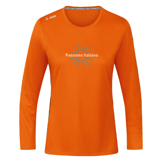 JAKO Longsleeve Organic mit mediterranem Motiv – Teil der Passione Italiana Kollektion - Neonorange