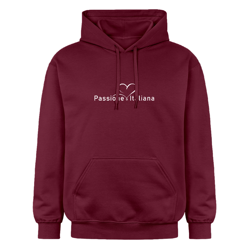 Hoodie mit Kängurutasche und Markenprint „Passione Italiana“ – Teil der gleichnamigen Kollektion - Maroon