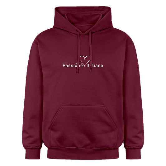 Hoodie mit Kängurutasche und Markenprint „Passione Italiana“ – Teil der gleichnamigen Kollektion - Maroon