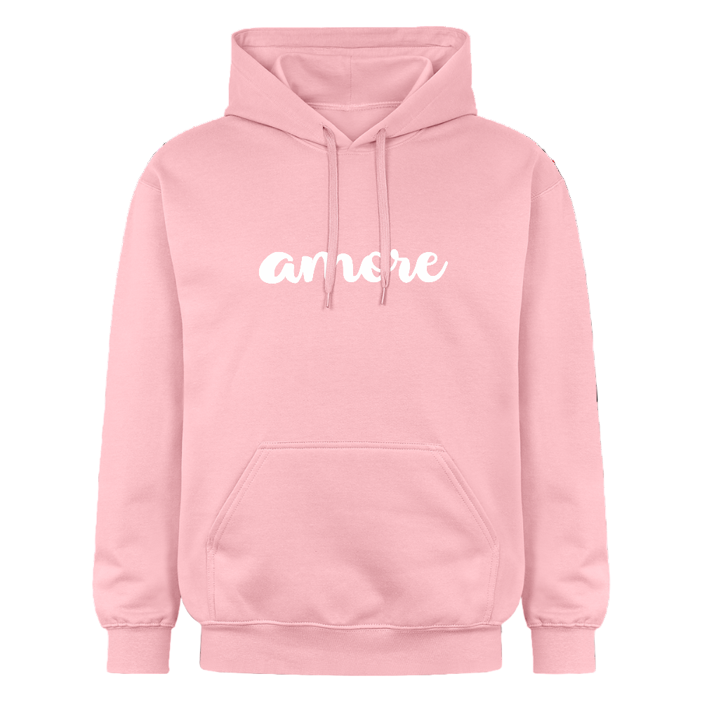 Hoodie mit Kängurutasche und „amore“-Print – Teil der Passione Italiana Kollektion - Hellrosa