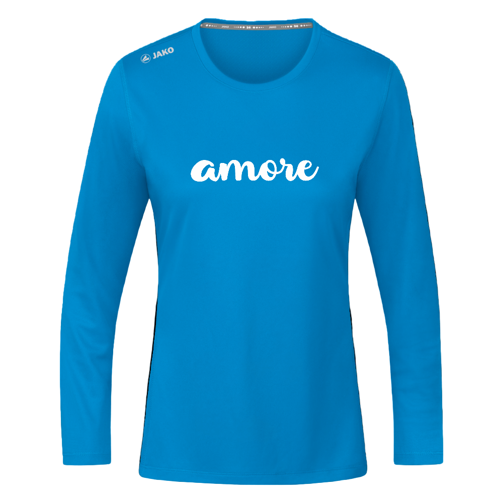 Langarmshirt aus 100 % Polyester mit Mesh-Rücken und „amore“-Typografie – Teil der Passione Italiana Kollektion

 - Saphirblau