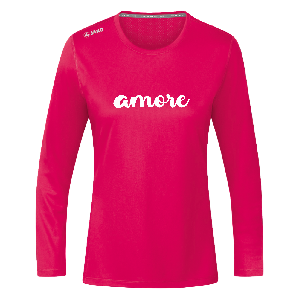 Trainingsshirt mit elegantem „amore“-Print – sportlicher Schnitt, hoher Komfort, femininer Look - dunkles Pink
