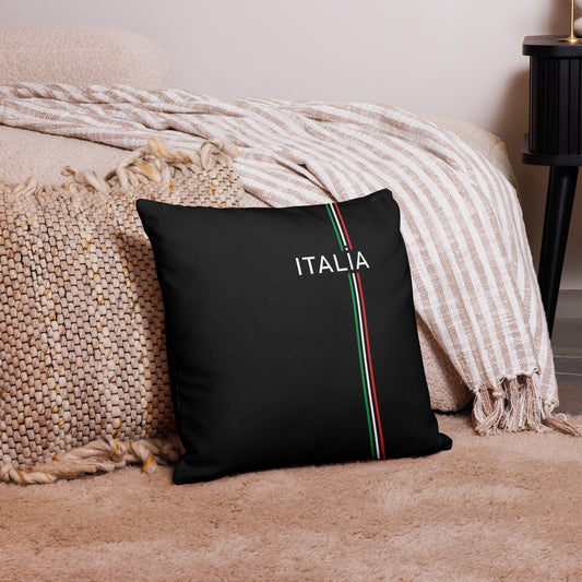 Statement-Kissen mit italienischem Flaggenmotiv auf strukturiertem Stoff