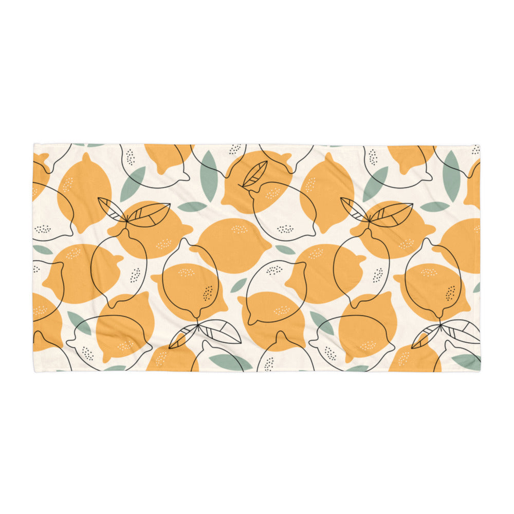 Strandtuch mit stilisierten Zitronen