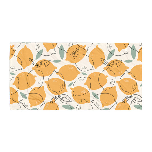 Strandtuch mit stilisierten Zitronen